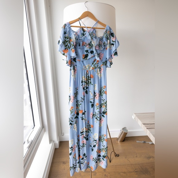 Parker Blue Floral Maxi Dress / Gown - Picture 1 of 6